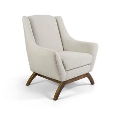 Poltrona Juliet Linho Cru Base de Madeira D'Rossi