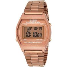 Relogio casio feminino vintage rose gold b640wc-5adf