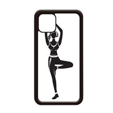 Capa Yoga Girl Stand Keep Outline para iPhone 12 Pro Max para Apple Mini Mobile Case Shell