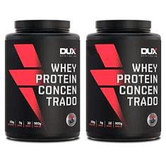 2x Whey Protein Concentrado - 900g - Morango - Dux Nutrition