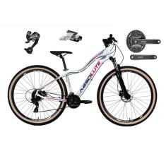 Bicicleta Aro 29 Absolute Hera Feminina Câmbios Shimano Altus 27v Freios Hidráulicos Garfo com Trava no Guidão Pneu com Faixa Bege - Branco