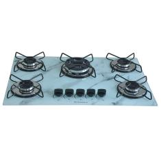 Fogão Cooktop Classic 5 Bocas Tripla Chama Marmorizado Branco