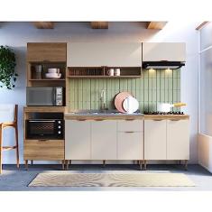 Cozinha Completa 5 Peças com Torre Para 2 Fornos e Espaço Para Cooktop Veneza Mel/arenas