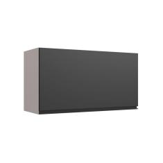 Armário Aéreo de Cozinha 80cm Menor 1 Porta Basculante Fumê/Grafite