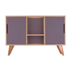 Buffet Aparador com 2 Portas Murano Carvalho e Cinza Claro