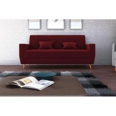 Sofá Cama Pamela Veludo Vinho E432 - Matrix