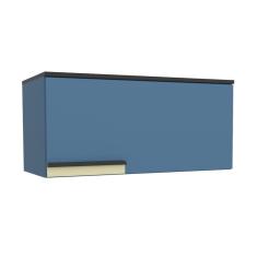 Armário Aéreo 80cm 1 Porta Basculante Cozinha Flórida Azul Órion