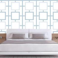 Papel Parede Quadrados Interligados Geométrico Autocolante - LRP