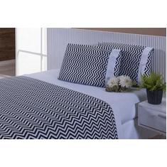 Jogo Lençol 4 Peças Cama Viúva Percal 180 Fios Chevron - Mtr Enxovais 