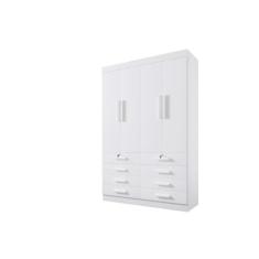 Guarda Roupa Casal 4 portas 8 gavetas Monaco Plus DDoro, Branco