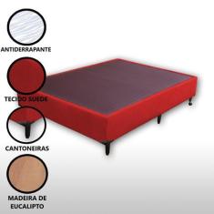 Base Box Casal Padrão Suede Liso (1,38 x 1,88 m) Com 37 cm de altura P