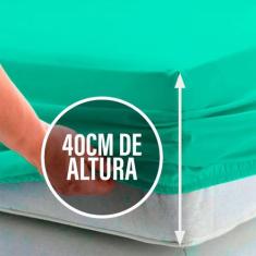 Lençol Queen 40cm avulso c/ Elástico na Volta Toda Percal Flex 400 Fio