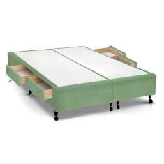 Cama Box Base C-gavetas King Poli Tecido Green (193x27-c-4 Gavs) - Castor