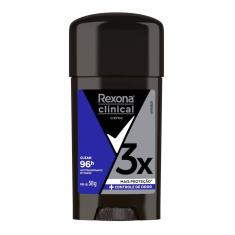 Desodorante Rexona Men Clinical Clean Antitranspirante Masculino 96h Creme 58g