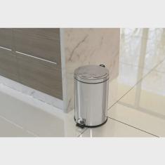 Lixeira com Pedal Tramontina Brasil 12 Litros com Balde Interno Removível e Acabamento Inox Polido