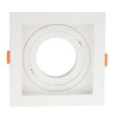 Spot de Embutir Recuado Nordecor Flea para 1 Lâmpada PAR20 Quadrado Branco