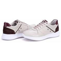 Tênis Sapatênis Couro Legítimo Confortável Macio Jvmarc 3023 - Ranster