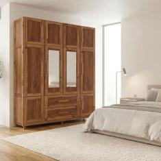 Guarda-Roupa Alagoas 10 Portas 2 Gavetas 5 Prateleiras com Espelho Ypê