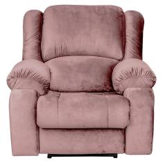 Poltrona do Papai Reclinável Elétrica com Entrada USB Magnum Veludo Rosê - Gran Belo