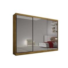 Guarda Roupa Casal 3 Portas E 6 Gavetas C/ Espelho Passion Plus Freijo Cumaru - Novo Horizonte