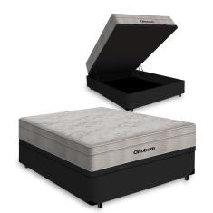 Cama Box Baú Casal + Colchão de Molas Ensacadas Ortobom AirTech SpringPocket 138cm