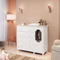 Cômoda de Bebê 1 Porta com Janela e 4 Gavetas Maya Provençal Yescasa