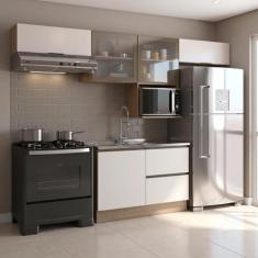 Cozinha Completa Modulada 5 Peças com Nicho para Micro-Ondas e Balcão 