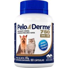Suplemento - Pelo & Derme 750 Para Cães Vetnil - 60 Cápsulas