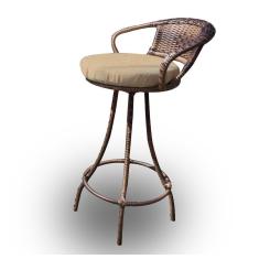 Banqueta Giratória em Fibra Sintética - Tecido Duna Deserto