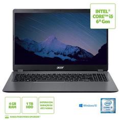 Notebook Acer 15,6 Hd A315-54K-53Zp I5-6300U/ 4Gb/ 1Tb/ W10 Home