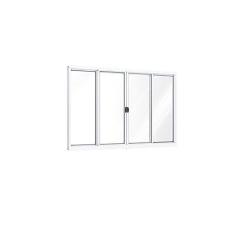 Janela de Alumínio de Correr 100x120cm 4 Folhas Riobras Branco