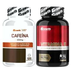 Cafeina Pura 200Mg 120 Caps + Vitamina E 75 Caps Growth