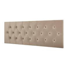 Cabeceira Estofada Cama Box Casal Queen 1,60 Paris Decoração Quarto Captonê Suede - Bege - Lojas RPM