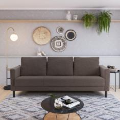 Sofá 3 Lugares com USB em Linho Antúrio CabeCasa MadeiraMadeira Marrom