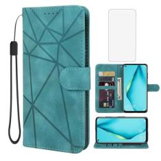 Wanyuexes Capa para Huawei P40 Lite/Nova 6 SE/Nova 7i JNY-L21A Capa carteira com protetor de tela de vidro temperado, pele toque flip suporte suporte para cartão de crédito capa de telefone para
