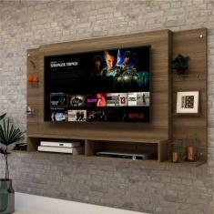 Painel p/ TV 60" com prateleiras de vidro Braga Multimóveis