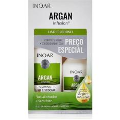 Kit Argan Liso E Sedoso Shampoo 500Ml Condicionador 250Ml - Inoar, Con
