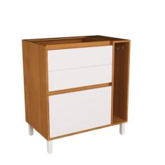 Balcão 80cm 3 Gavetas com Toalheiro Cozinha Milão - Herval