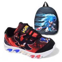 Kit Tênis De Led Infantil Menino Masculino Sonic Shadow+ Mochila - Kid