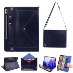 Bolsa de ombro para tablet Samsung Galaxy Tab S9 FE/S9/S8/S7 11 polegadas, alça de mão retrô de couro PU, alça de ombro transversal, suporte para cartões, bolso S, suporte para caneta, capa protetora,