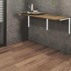 Mesa Suspensa de Estudos Parede 120cm Escritório Suporte Branco mdf Caramelo - Ahz Móveis
