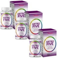 3x Artrofive Colágeno Tipo II, Cálcio, Magnésio, Vitamina D3 e Vitamina K2 60 Caps de 500mg Nataly