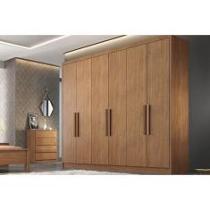 Guarda Roupa Casal 6 Portas E 4 Gavetas Rizon Plus Freijo Cumaru - Novo Horizonte