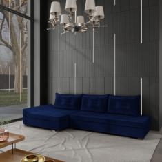 Sofá De Canto 7 Lugares Guarapari Azul