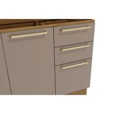 Balcão De Cozinha Modulado Botanic M624 C- 2 Portas E 3 Gavetas S-tampo 120cm Nogueira-fendi