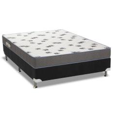 Cama Box Viúva: Colchão Espuma Ortobom D33 Light + Base Crc Courano Black(128x188)
