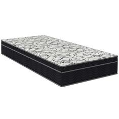 Cama Box Baú Bege E Colchão Airtech 150 Espuma D45 Solteiro Ortobom