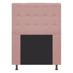 Cabeceira Estofada Dama 90 cm Solteiro Com Botonê Suede Rosê - ADJ Dec