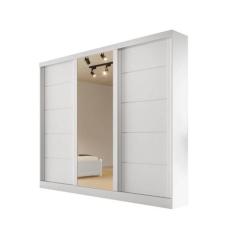 Guarda-roupa solteiro espelho 4 gavetas 2,21m Capri Bianchi - Bianchi 