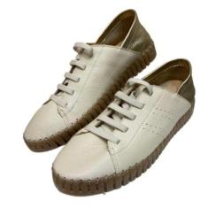 Tênis Couro Macio Cadarço Ajustável-Feminino